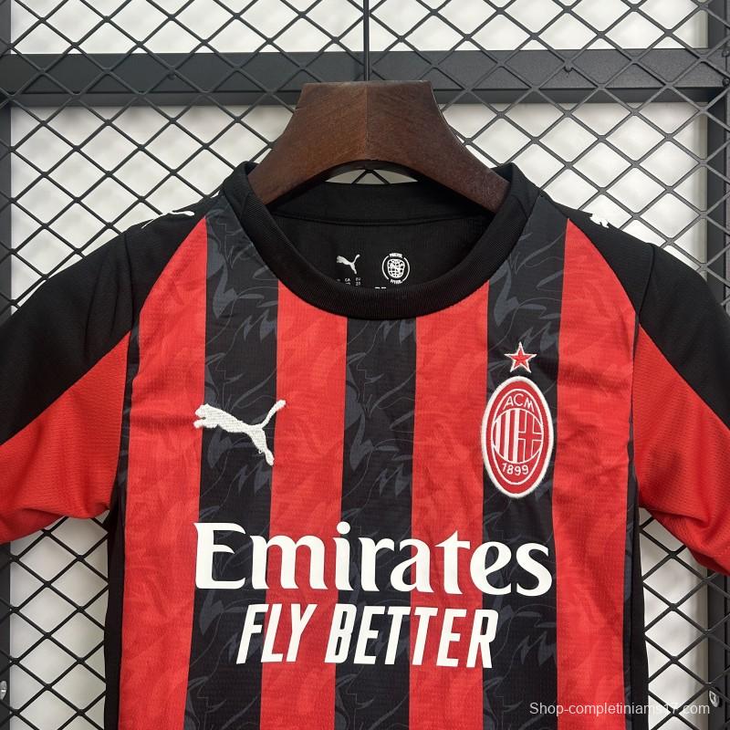 25/26 Kids AC Milan Home Size 16-28 Jersey