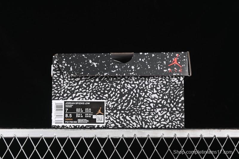 Nike Jordan Spizike Low AJ Hybrid Elements Black Grey Crack Leather Casual Sneakers - FQ1759-002