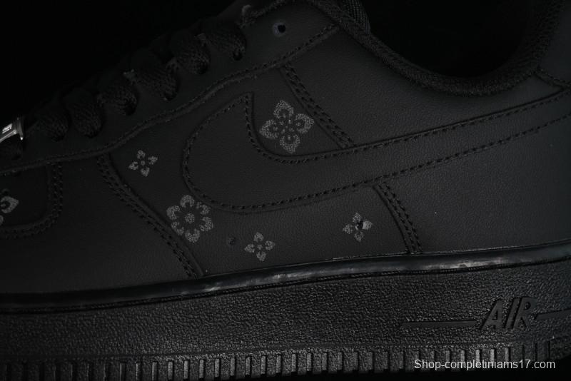 Nike Air Force 1 '07 Low LV Custom All Black Casual Sneakers - 315122-101