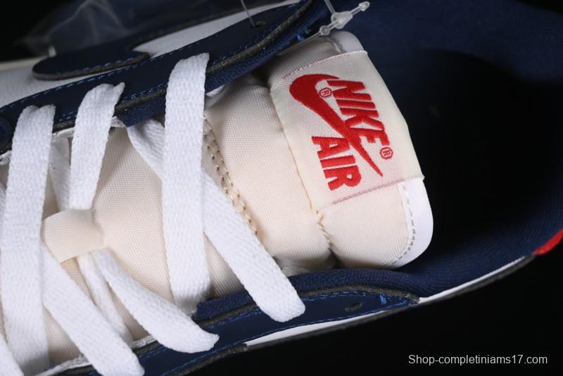 Nike Air Jordan 1 Low OG "Howard University" Casual Sneakers with Blue Toe and Red Heel - HQ2993-100