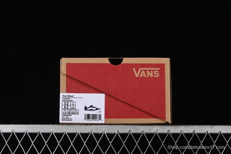 Vans Classics Knu Skool Full-Grain Leather Retro Sneakers with Chunky Silhouette - VN000CS0DRV