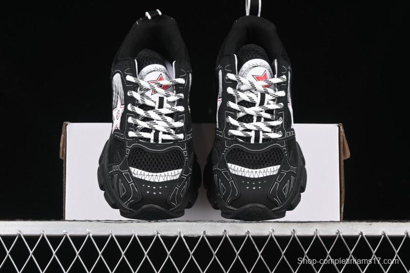 Dior Chrono Round Toe Lace-Up Lifestyle Casual Running Sneakers - 6865 WHITE BLACK