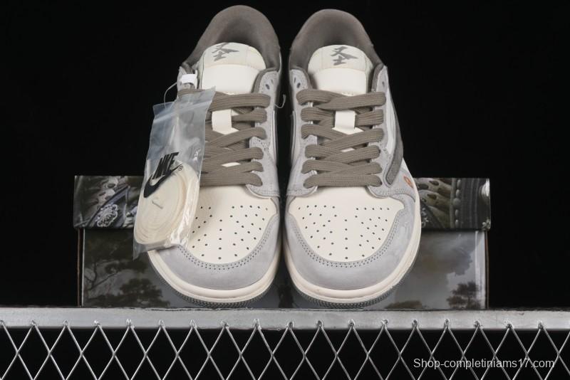 Nike Travis Scott x Fragment Design x Air Jordan 1 Low OG SP AJ1 Low-top Casual Sneakers - DM6688-610