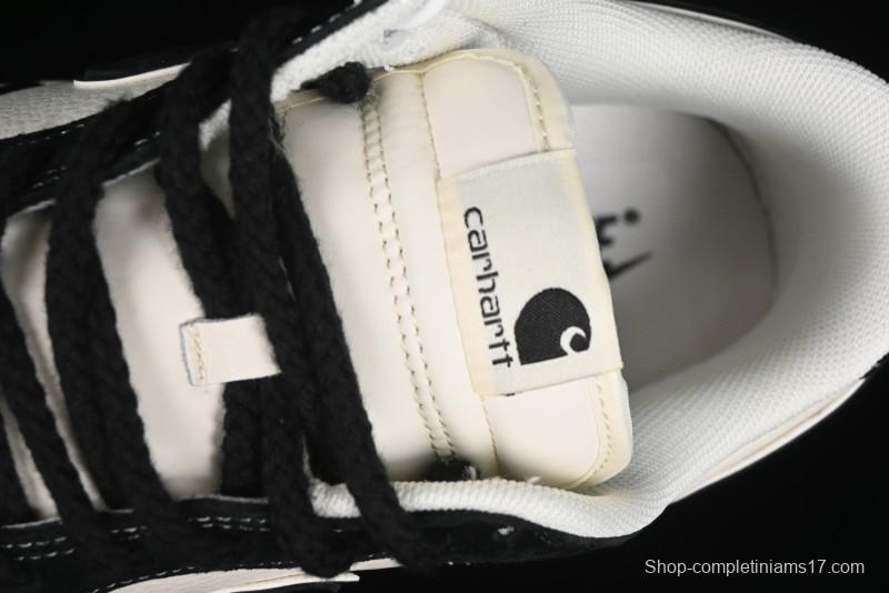 Nike SB Dunk Low Carhartt Collaboration - Off White Black Swoosh Anniversary Custom Low-Top Casual Skate Shoes - SJ1089-005