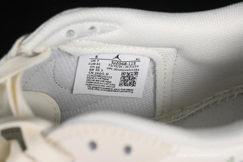 Nike Travis Scott x Fragment Design x Air Jordan 1 Low OG SP AJ1 Retro Sneakers with Reverse Swoosh - SJ2068-115