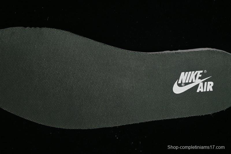 Nike Travis Scott x Fragment Design x Air Jordan 1 Low OG SP AJ1 LV Collaboration - Grey Green Pigskin Low Top Casual Sneakers - XZ1268-005