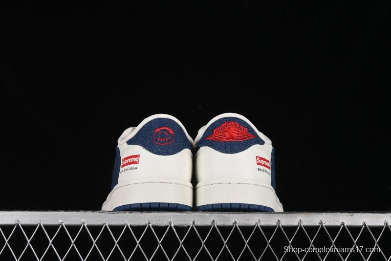 Nike Travis Scott x Fragment Design x Air Jordan 1 Low OG SP AJ1 Supreme Collaboration - JH6088-608