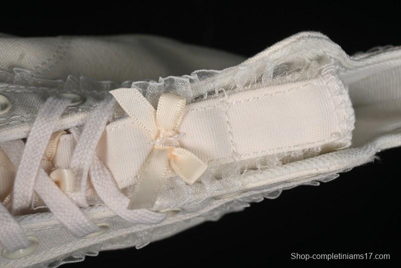 Converse Lifestyle Run Star Legacy Platform High Top Canvas Shoes with Mini Bow and Lace Trim - A10027C