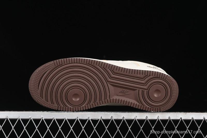 Nike Air Force 1 '07 Low UN Collaboration Casual Sneakers in Off-White with Yellow Stitch - KK3333-002