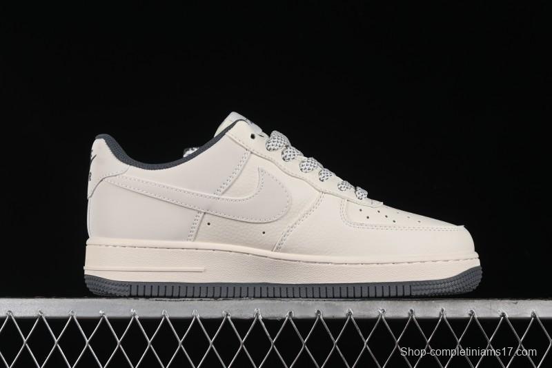 Nike Air Force 1 '07 Low Stussy Collaboration - Light Grey Double Swoosh Casual Sneakers - XZ6188-012