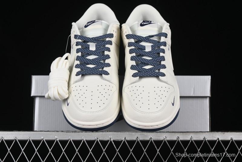 Nike SB Dunk Low Collaboration Three Swooshes Dark Blue Colorway Low-Top Casual Skateboarding Shoes - NK5639-327