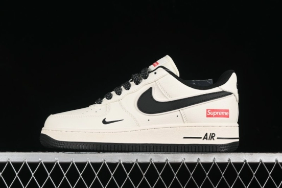 Nike Air Force 1 '07 Low Supreme Collaboration - Beige Black Starry Sneakers - XZ6188-013