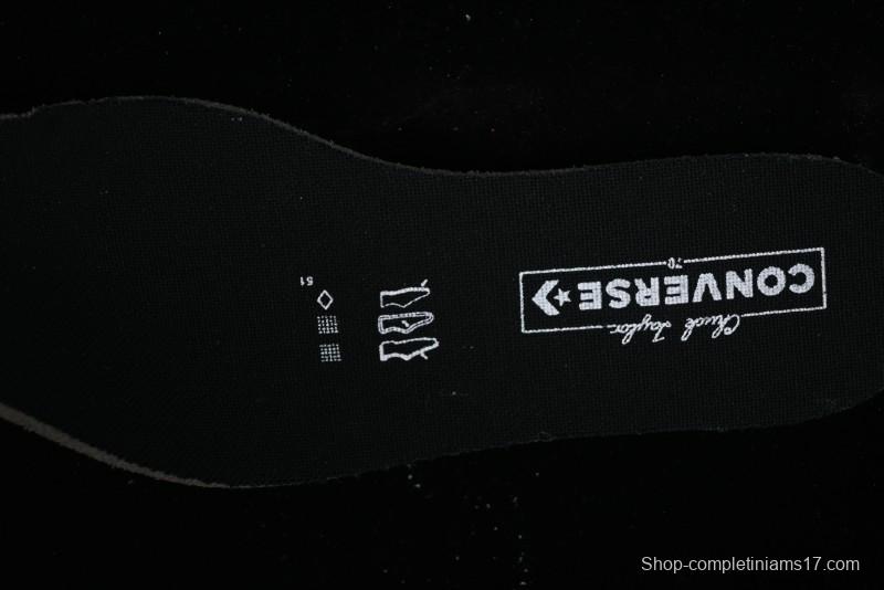 Converse Chuck 1970s High Top Canvas Shoes in Black Lace Punk Style - A10026C