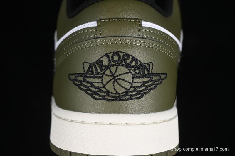 Nike Air Jordan 1 Low "Medium Olive" Casual Sneakers - 553558-092