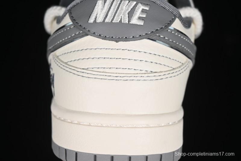 Nike SB Dunk Low Stussy Bandana Grey Check Anniversary Custom Low-Top Casual Skate Shoes - SJ2068-310