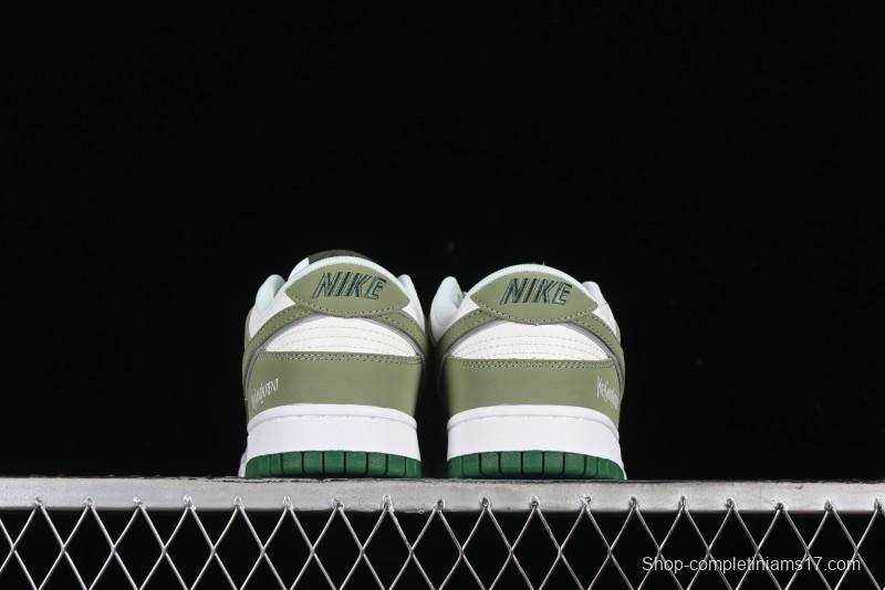 Nike SB Dunk Low Saint Laurent Series - White Green Swoosh Anniversary High-End Custom Low-Top Casual Sneakers - GF2409-170