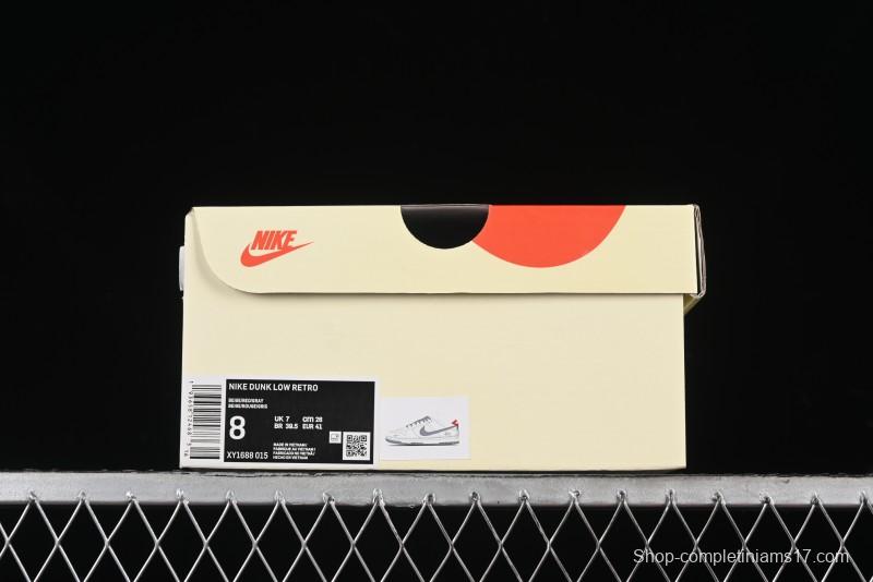 Nike SB Dunk Low Stussy Collaboration - Grey Pigskin Red Tail Anniversary High-End Custom Low-Top Casual Skate Shoes - XY2025-015