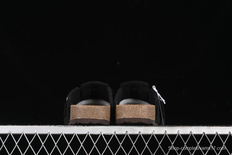 Birkenstock Half Open Toe Sandals with Smokeless Coal Wool Upper - G.D4