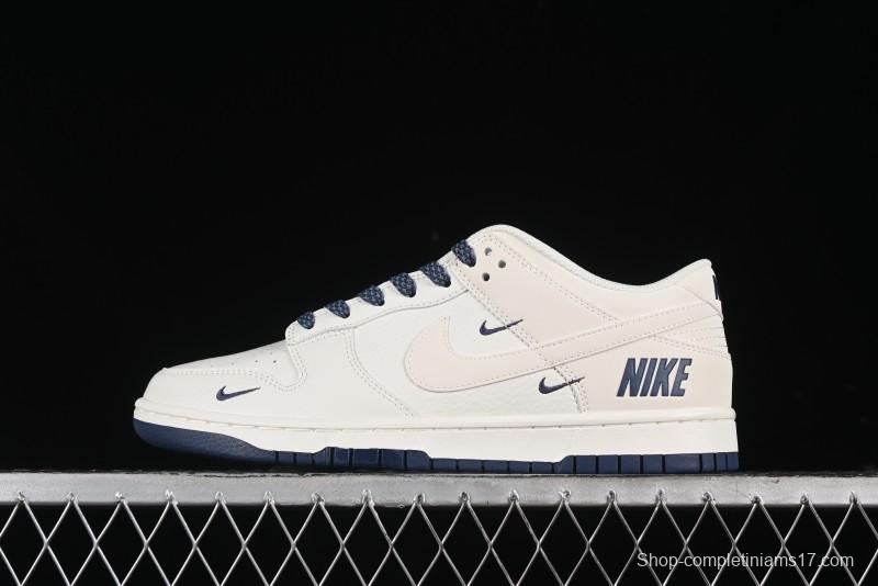 Nike SB Dunk Low Collaboration Three Swooshes Dark Blue Colorway Low-Top Casual Skateboarding Shoes - NK5639-327