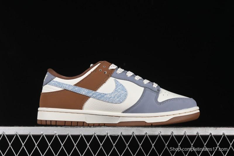 Nike SB Dunk Low Levi's Collaboration - White Grey Brown Anniversary Customized Low-Top Casual Sneakers - JH8310-958