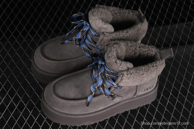 UGG Classic Mini II Fur Lace-Up Platform Mini Boots with Treadlite Outsole - 1143954