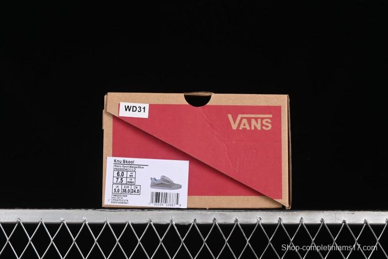 Vans Knu Skool Low-Top Retro Casual Vulcanized Slip-On Shoes in Grey Blue - VN000D6CCCZ