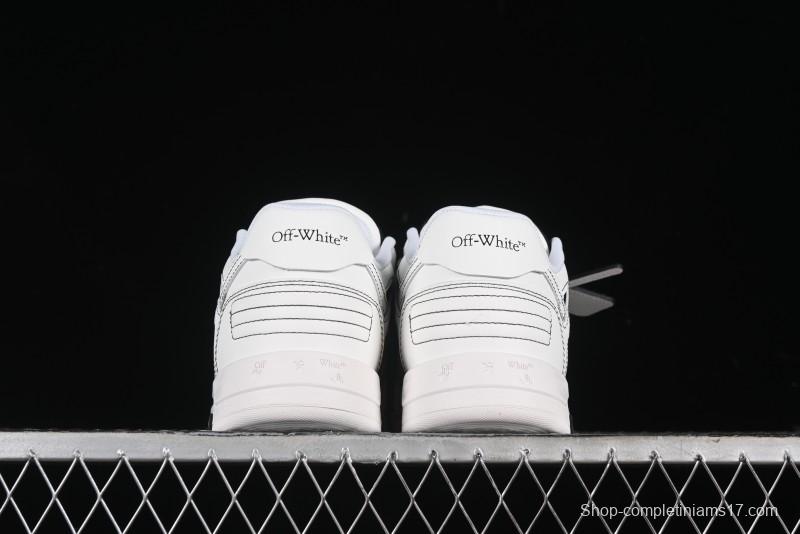 Off-White Out Of Office Low-Top Fashion Sneakers in White Black - AJD4