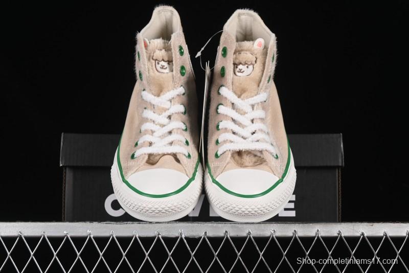 Converse Zoo Happy Pets Series High-Top Casual Sneakers with Plush Lining for Autumn Winter - A12768C