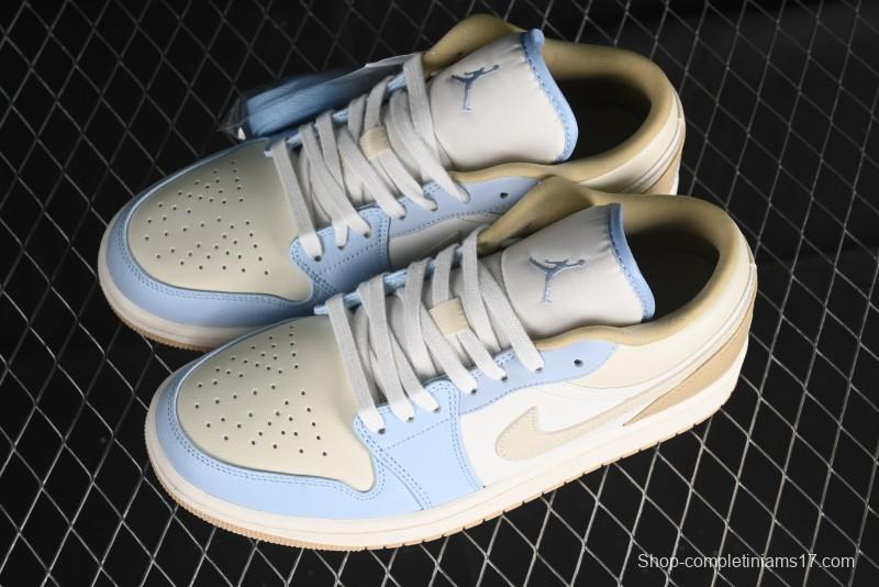 Nike Air Jordan 1 Low OG AJ1 Retro Basketball Shoes in White and Brown - HQ4186-111