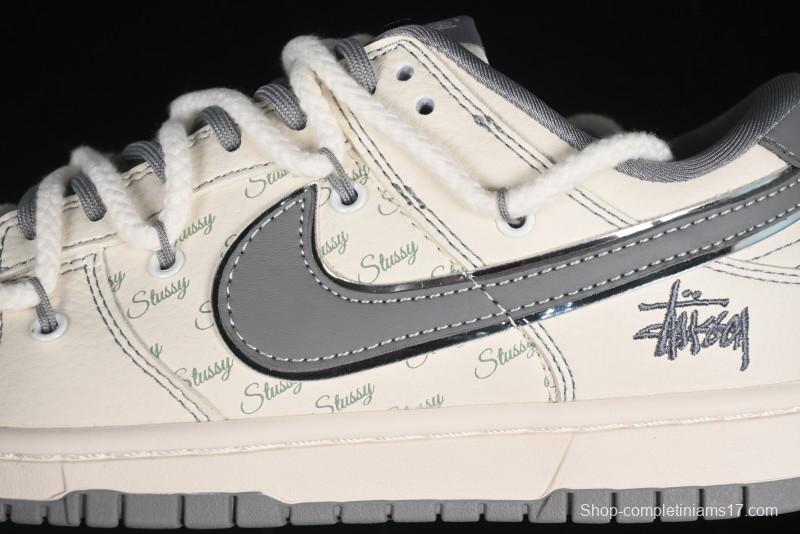 Nike SB Dunk Low Stussy Bandana Grey Check Anniversary Custom Low-Top Casual Skate Shoes - SJ2068-310