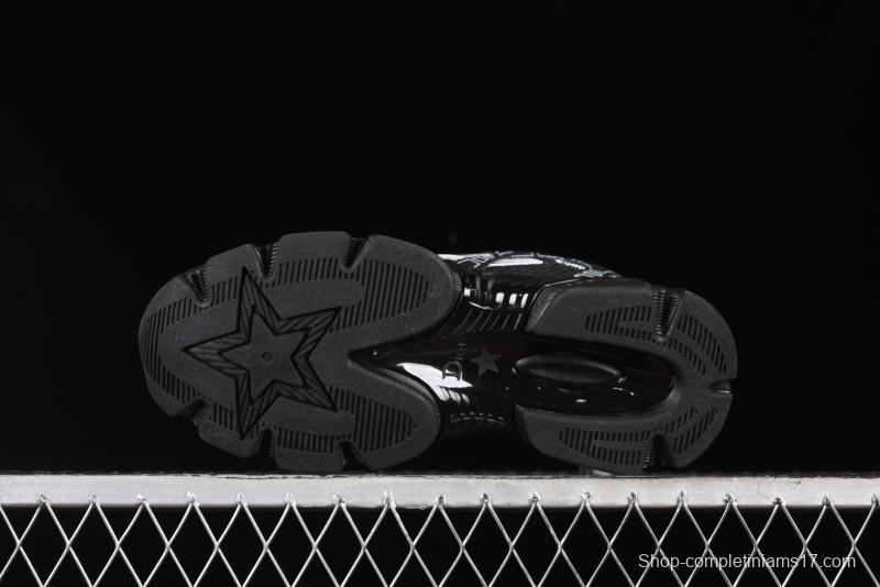 Dior Chrono Round Toe Lace-Up Lifestyle Casual Running Sneakers - 6865 WHITE BLACK