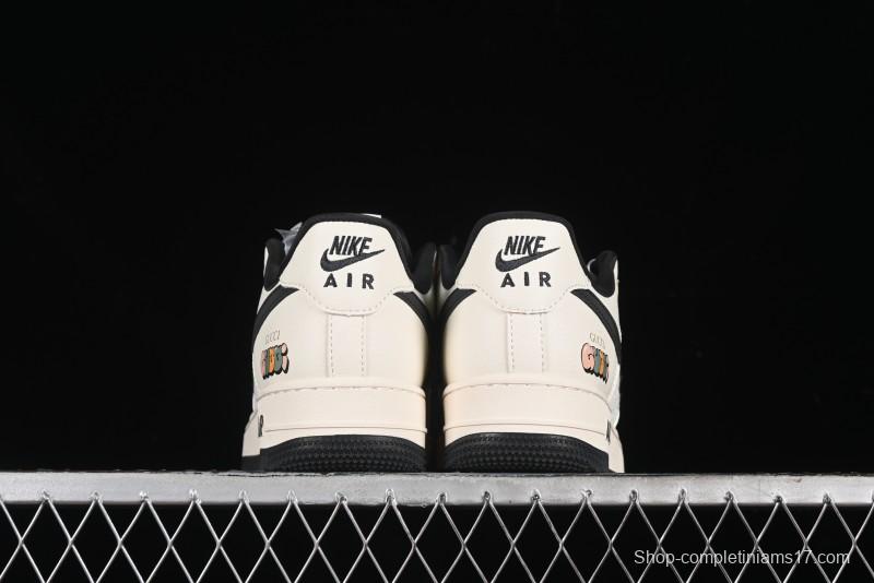 Nike Air Force 1 '07 Low Gucci Collaboration - Dark Blue Linen Casual Sneakers - XZ3398-888