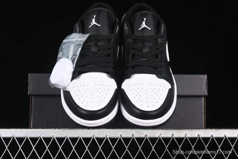 Nike Air Jordan 1 Low Retro Basketball Shoes in Black and White - 553558-043
