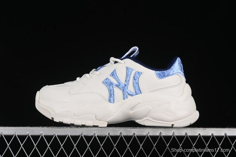 New York Yankees MLB Bigball Chunky Window Velvet Monogram Thick Sole Casual Running Shoes - 3ASHWVM4650NYS