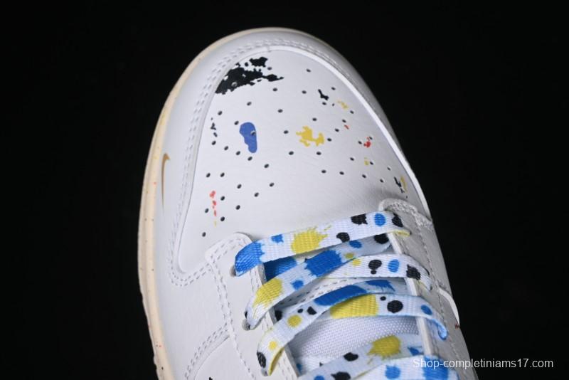 Nike SB Dunk Low Gucci Collaboration - Ink Splatter White Swoosh Anniversary Custom Low-Top Casual Sneakers - FC2025-305