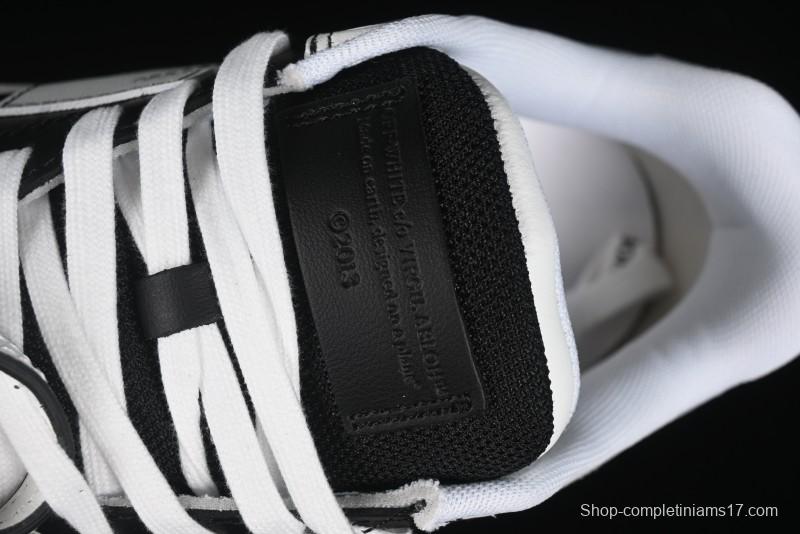 Off-White Out Of Office Low-Top Fashion Sneakers in White Black - AJD4