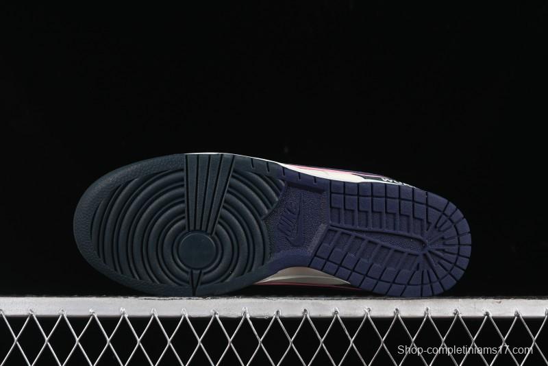 Nike SB Dunk Low Wukong Series - Beige with Navy Swoosh Anniversary Customized Low-Top Casual Skate Shoes - DJ2024-035