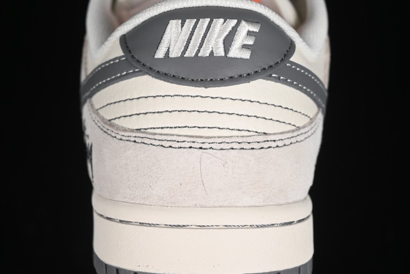 Nike SB Dunk Low Stussy Collaboration Patch Grey White Dark Grey Swoosh Anniversary Custom Low-Top Casual Skate Shoes - MM1089-024
