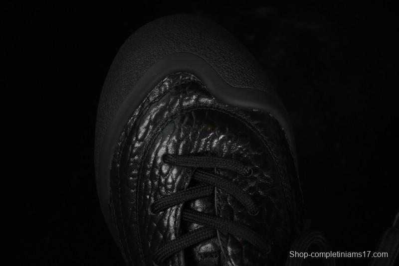 Alexander McQueen Flexion Retro Sneakers in Black with Diamond Grain Calfskin - 8.F6