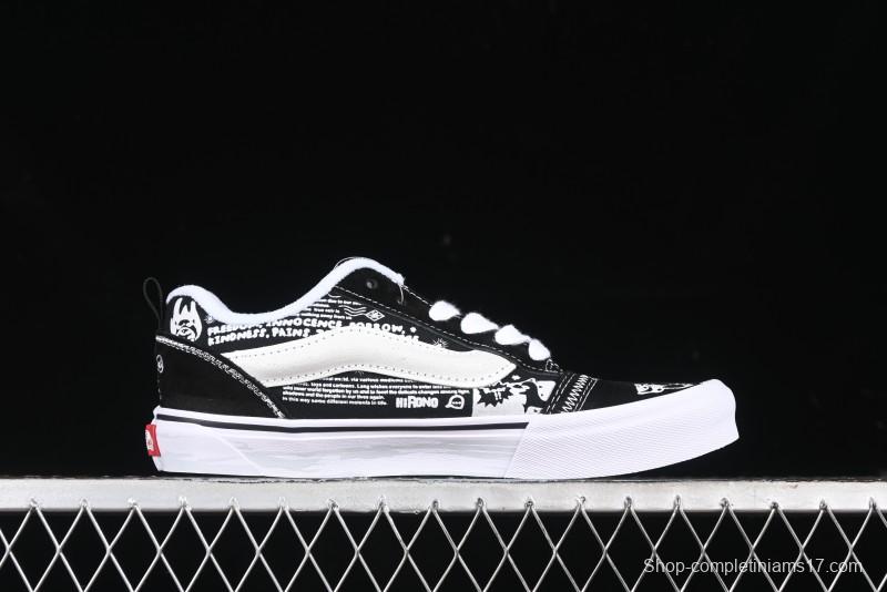 Vans HIRONO x Vans Knu Skool Bubble Mart Xiao Ye Graffiti Low-Top Casual Skate Shoes - VN0009QWFGI