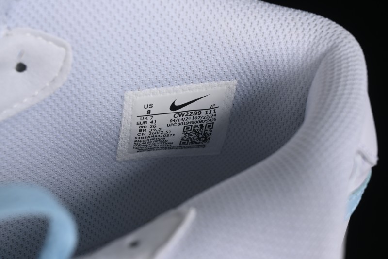 Nike Air Force 1 '07 Mid Light Blue Hand-Painted Cracked Three Stripes Shadow Mid-Top Casual Sneakers - CW2289-111