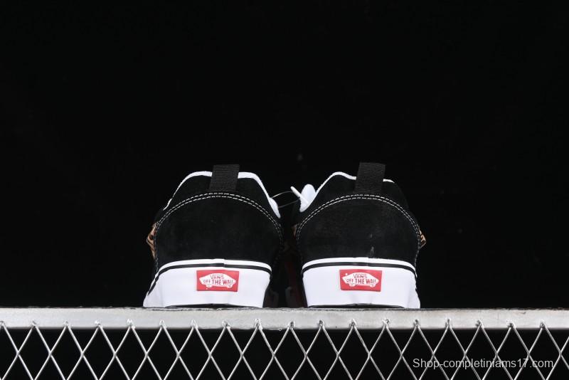 Vans Classics Knu Skool Sneakers with Leopard Print Logo in Black - VN000D2GBA2