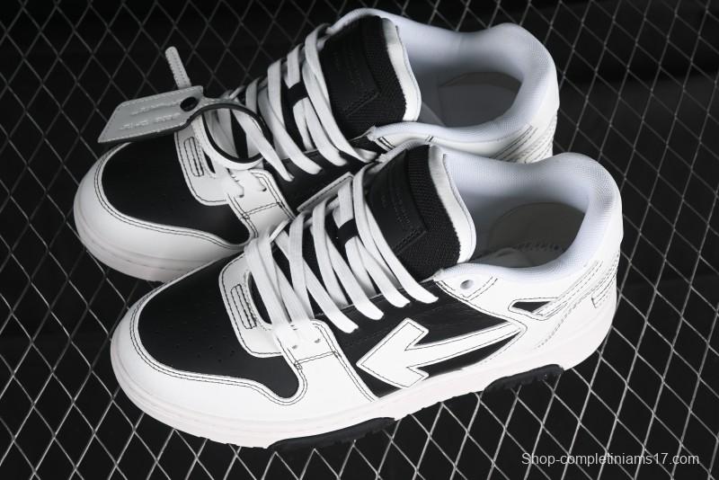Off-White Out Of Office Low-Top Fashion Sneakers in White Black - AJD4