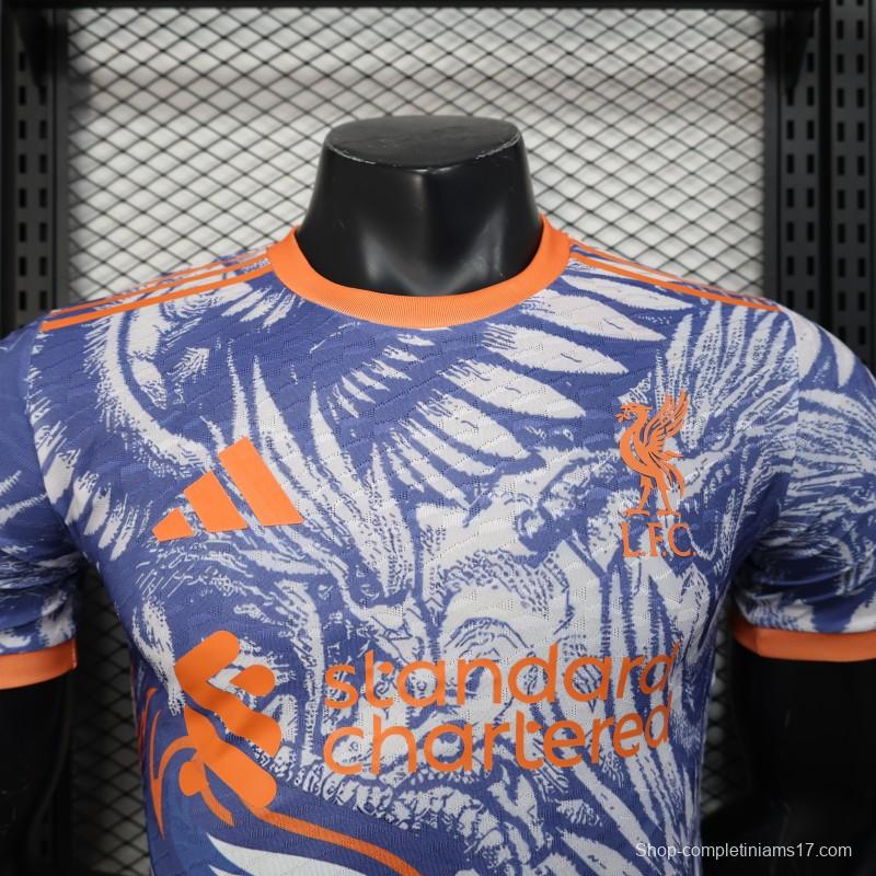 Player Version 25/26 Liverpool Blue with Orange Flaming Bird Special Jersey