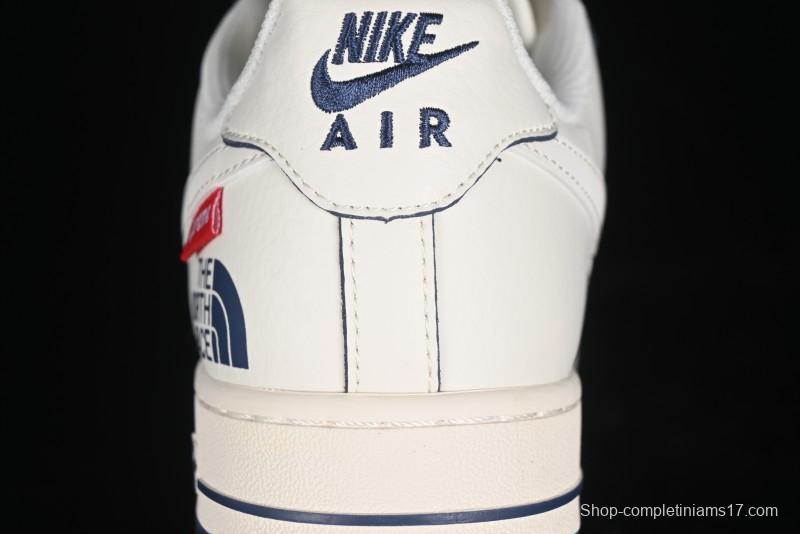 Nike Air Force 1 '07 Low Supreme The North Face Collaboration - Off White Light Blue Casual Sneakers - XZ1996-130