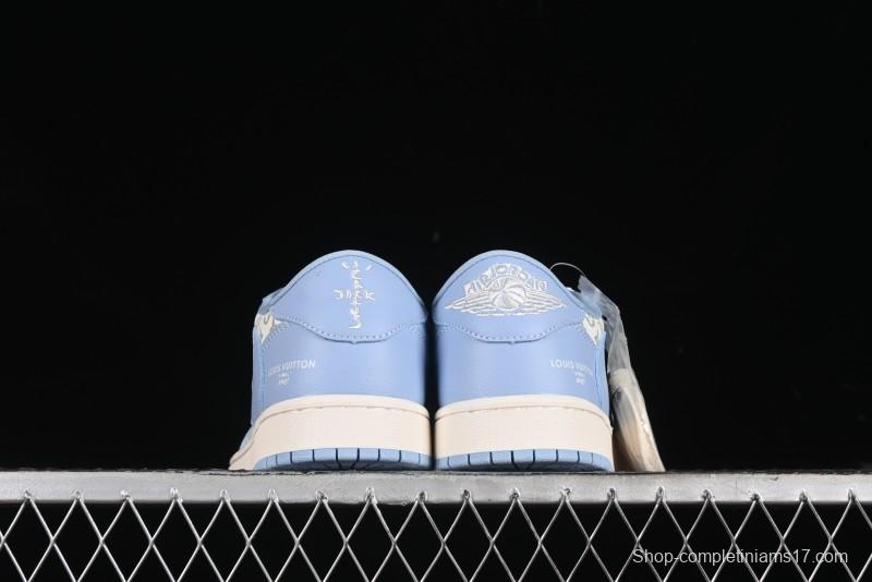 Nike Travis Scott x Fragment Design x Air Jordan 1 Low OG SP AJ1 University Blue - LX1988-104