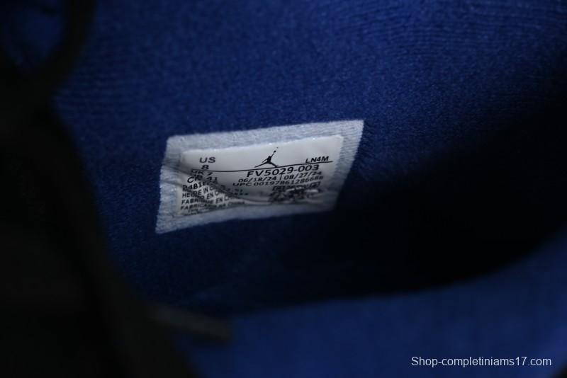 Nike Air Jordan 4 Retro Basketball Shoes in Black, Blue and Neutral Grey - FV5029-003