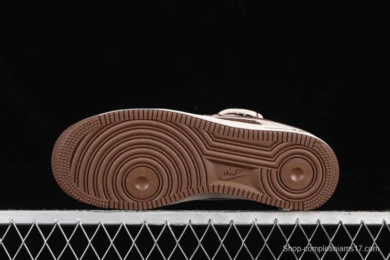 Nike Air Force 1 '07 Low Gucci Collaboration - Brown Coffee Drawstring Low-Top Casual Sneakers - SJ1198-400