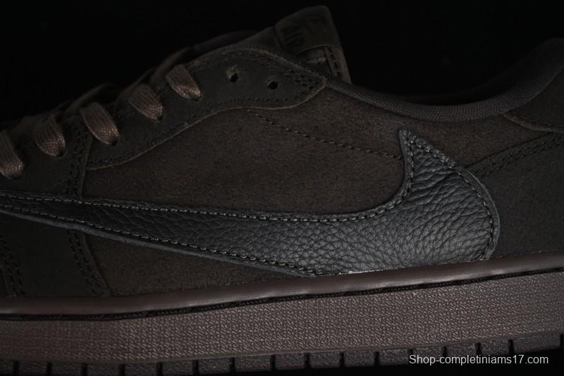Nike Travis Scott x Air Jordan 1 Low OG AJ1 Collaboration Reverse Swoosh Sneakers - DM7866-202