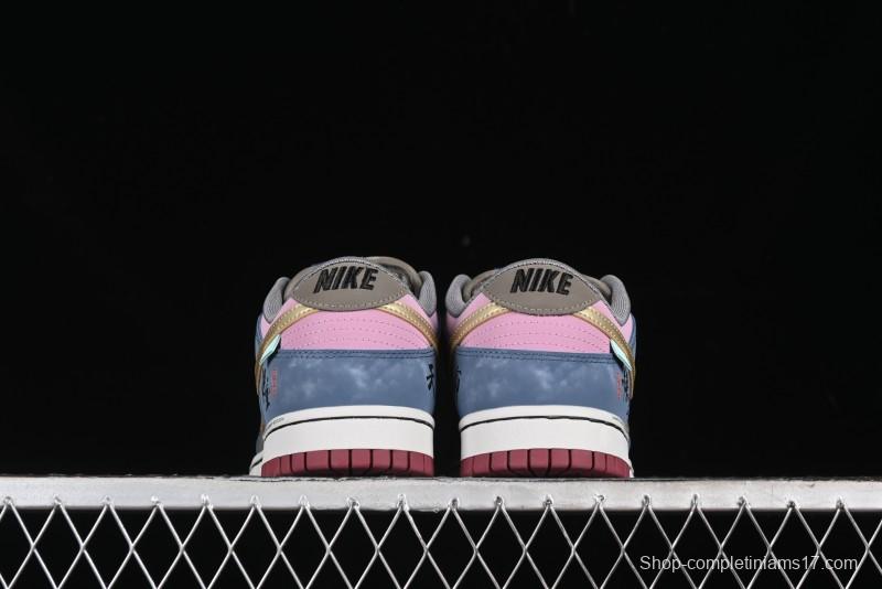 Nike Dunk Low Retro Deconstructed Casual Sneakers with Black Myth Wukong Theme Cloud Dragon Pattern - WK0820-001